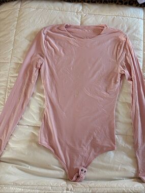 Abercrombie Blush Pink Long Sleeve Bodysuit Minimalist XS